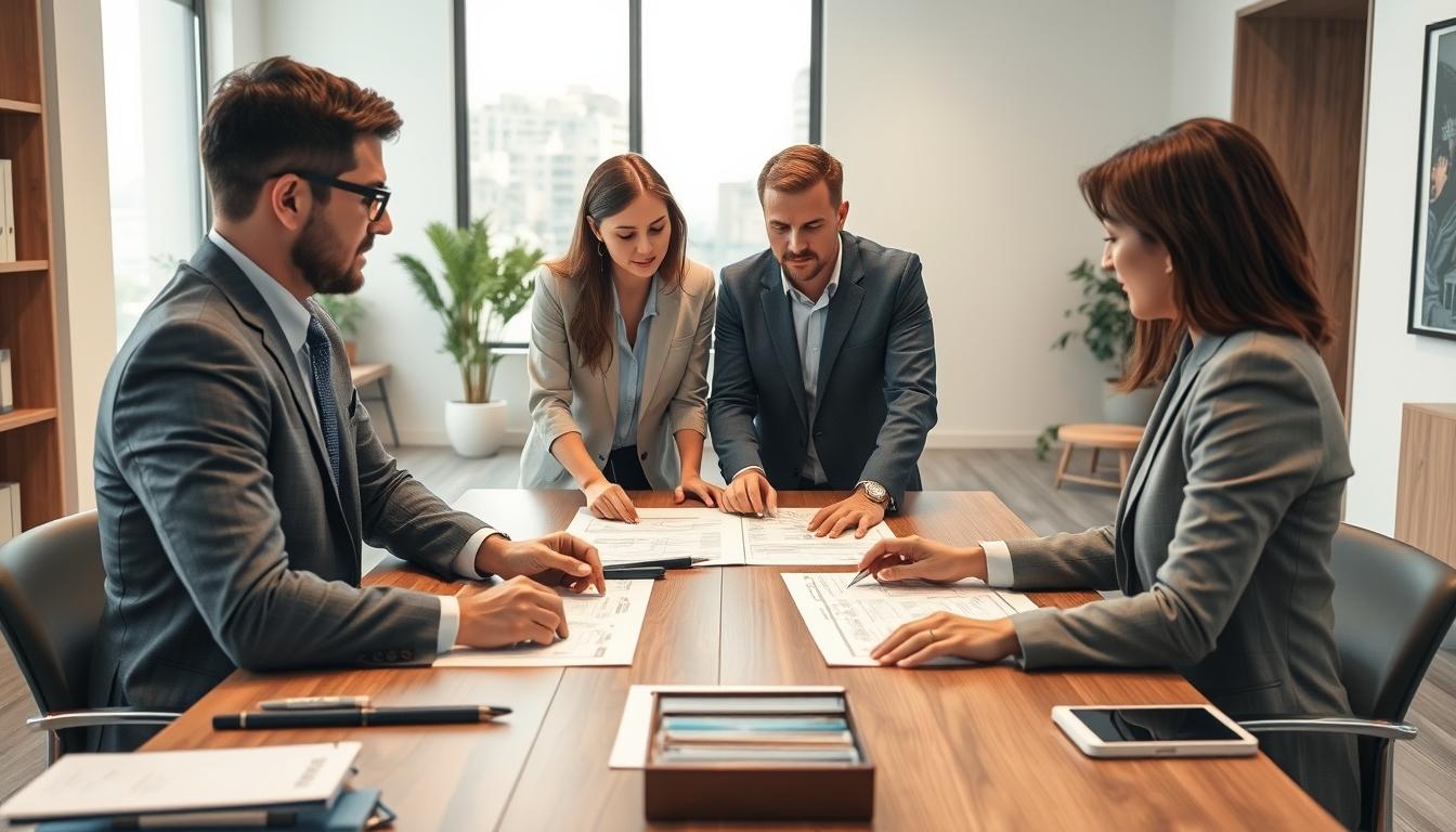 Family reviewing legal documents